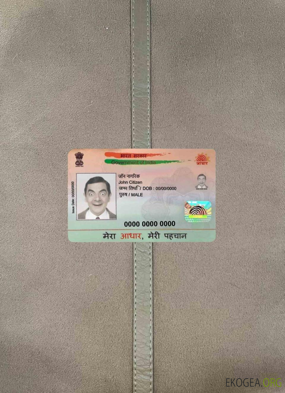 Carte PVC India Aadhaar photolook AVANT